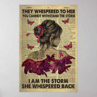 Póster Mariposa guerrera de cáncer de mama Soy la torment