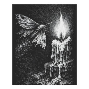 Póster Mariposa hacia la Llama — por BurnsInHell