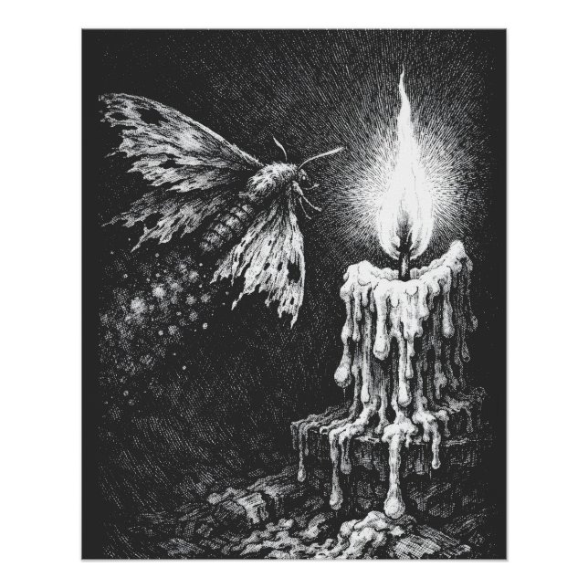 Póster Mariposa hacia la Llama — por BurnsInHell (Anverso)