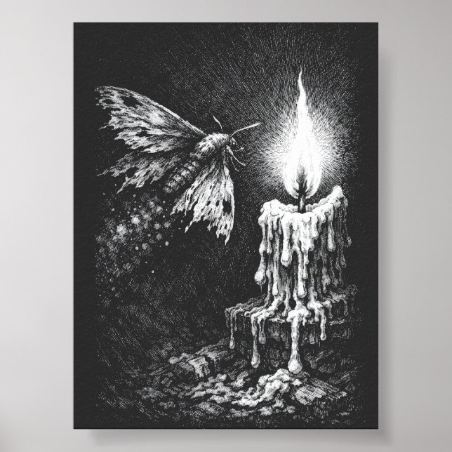 Póster Mariposa hacia la llama — por BurnsInHell (Frente)