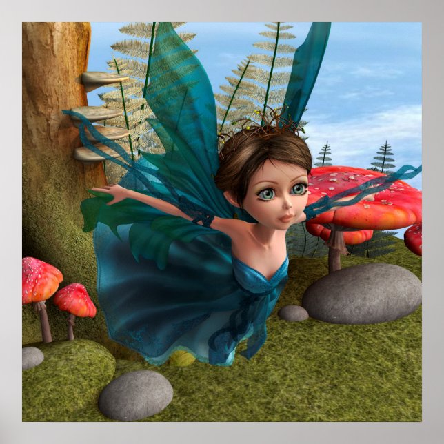 Póster Mariposa Hada Pequeña Voladora (Frente)