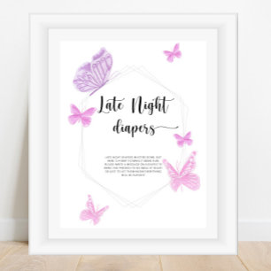 Póster Mariposa \ Juego de pañales a altas horas de la no