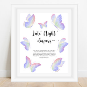 Póster Mariposa \ Juego de pañales nocturnos