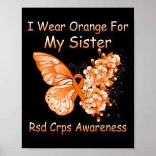 Póster Mariposa Llevo Naranja Por Mi Hermana Rsd Crps Awa