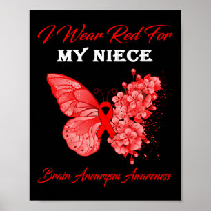 Póster Mariposa Llevo Rojo Por Aneurisma Cerebral De Mi S