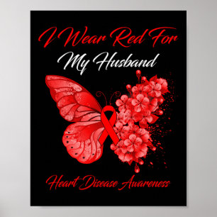 Póster Mariposa Llevo Rojo Por La Enfermedad Del Corazón