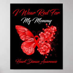 Póster Mariposa Llevo Rojo Por La Enfermedad Del Corazón