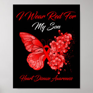 Póster Mariposa Llevo Rojo Por Mi Hijo Conciencia De Enfe