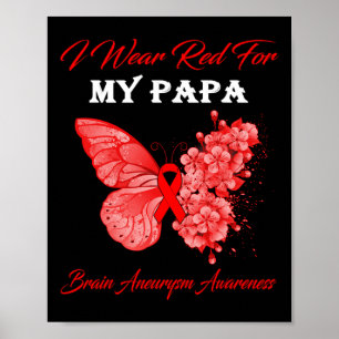 Póster Mariposa Llevo Rojo Por Mi Papa Aneurisma Cerebral