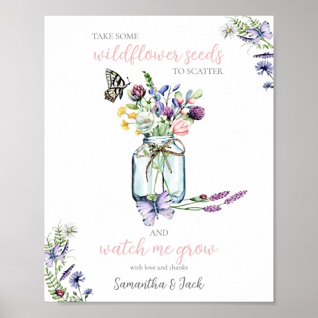Póster Mariposa Mason Jar de Wildflower Seed Station (Frente)