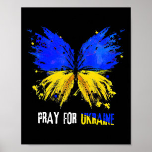 Póster Mariposa Me mantengo con Ucrania Rezo por Ucrania
