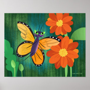 Póster Mariposa monarca y mareas de Mamá roja