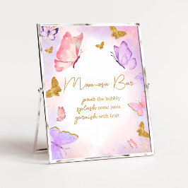 Póster Mariposa morada de oro rosa Baby Shower Mom Osa Ba