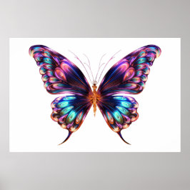 Póster Mariposa morada iluminada