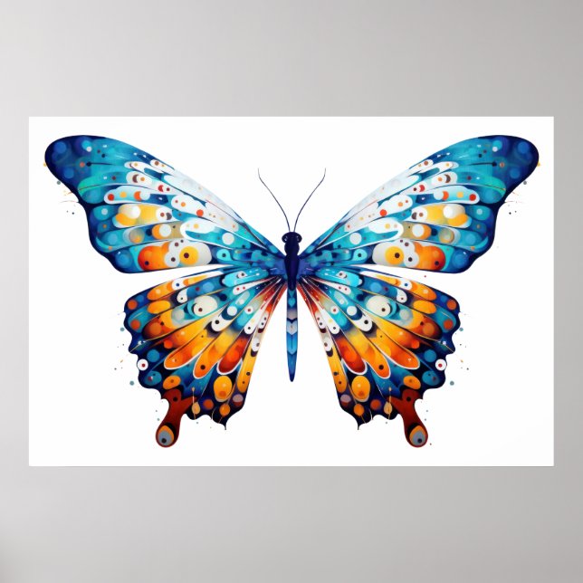 Póster Mariposa multicolor (Frente)