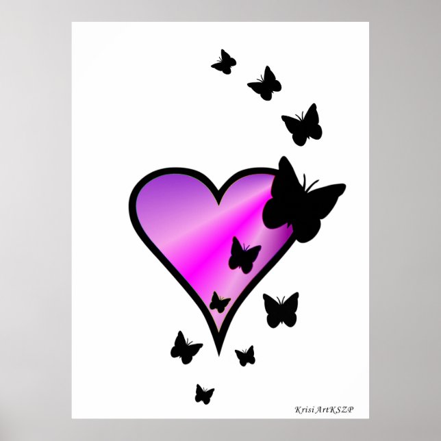 Póster Mariposa negra en el corazón del arcoiris (Frente)