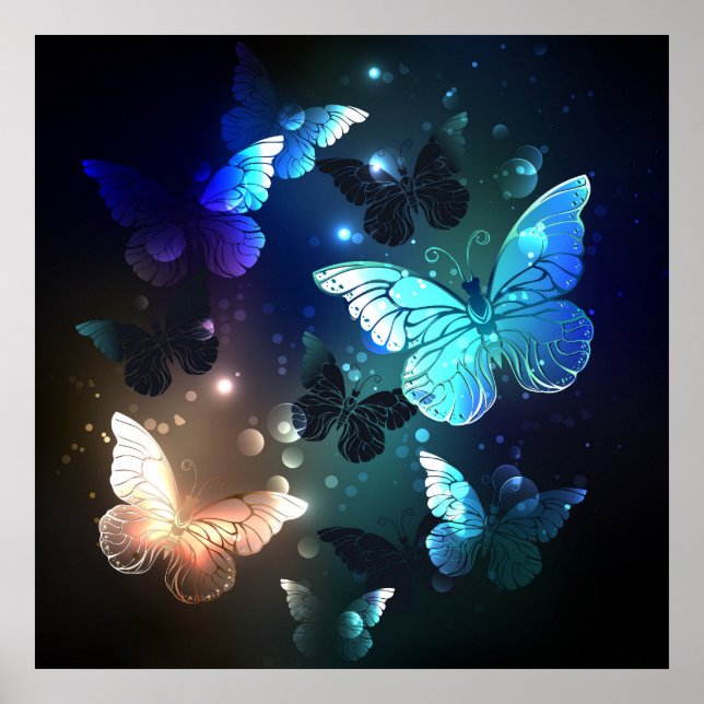 Póster Mariposa nocturna fluida (Frente)