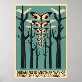 Póster Mariposa ocular en el bosque - Cita de Personaliza