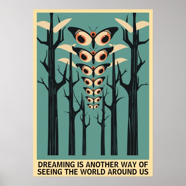 Póster Mariposa ocular en el bosque - Cita de Personaliza (Frente)
