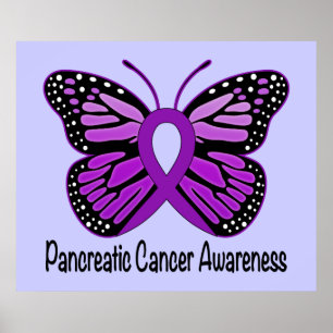 Póster Mariposa pancreática de la conciencia de la