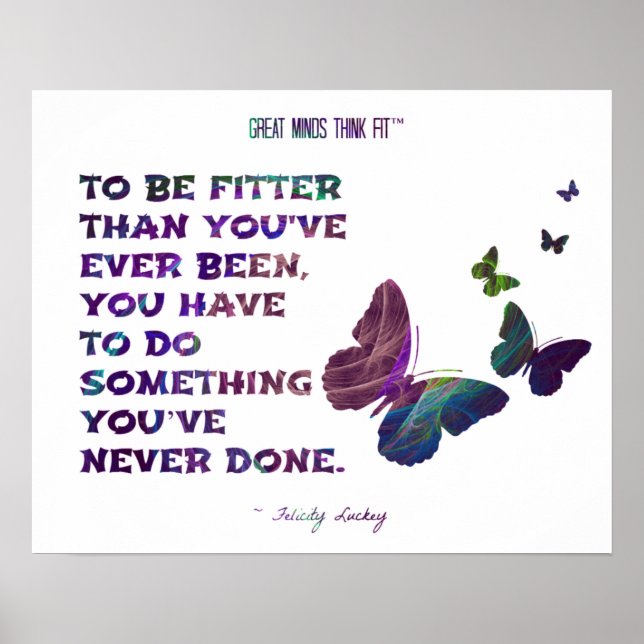 Póster Mariposa para Fitness y Health Fractal 005 (Frente)