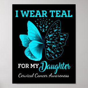Póster Mariposa Para Mi Hija Apoya El Cáncer Cervical