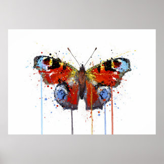 Póster Mariposa Pavo Real