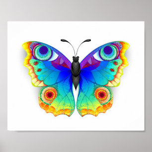 Póster Mariposa Pavo Real Ojo de Arcoíris