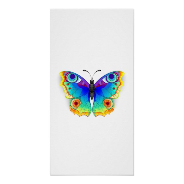 Póster Mariposa Pavo Real Ojo de Arcoíris (Anverso)