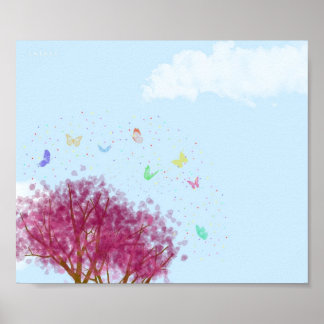 Póster Mariposa por la mañana