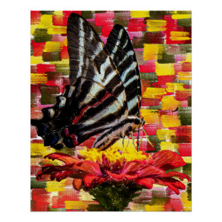 Póster Mariposa posada en la flor