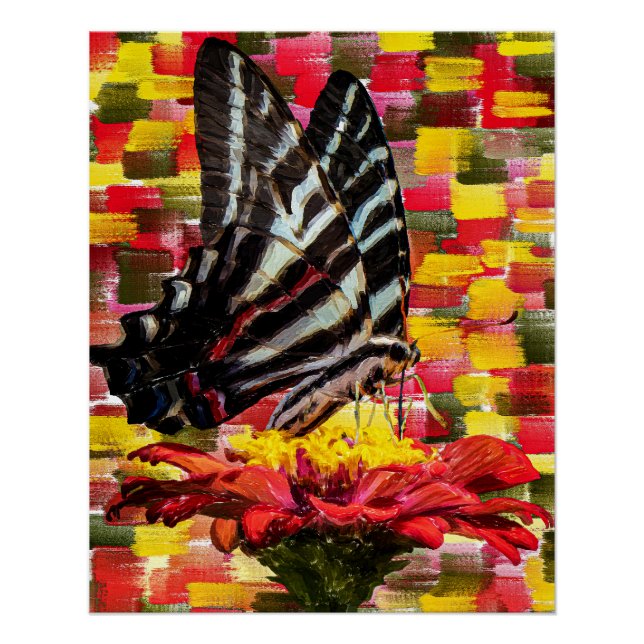 Póster Mariposa posada en la flor (Anverso)