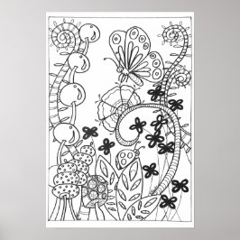 Póster Mariposa poster de coloreado 13x19