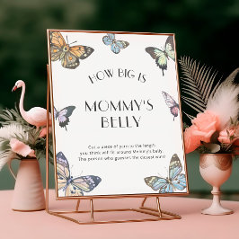 Póster Mariposa, qué grande es el Baby Shower Belly de ma