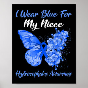 Póster Mariposa Que Uso Azul Para Mi Niña Hidrocefalia W