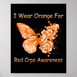 Póster Mariposa Que Uso Naranja Para La Conciencia De Rsd