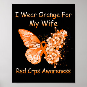 Póster Mariposa Que Uso Naranja Para Mi Esposa Rsd Crps C