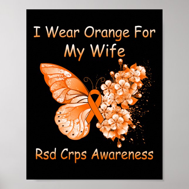 Póster Mariposa Que Uso Naranja Para Mi Esposa Rsd Crps C (Frente)