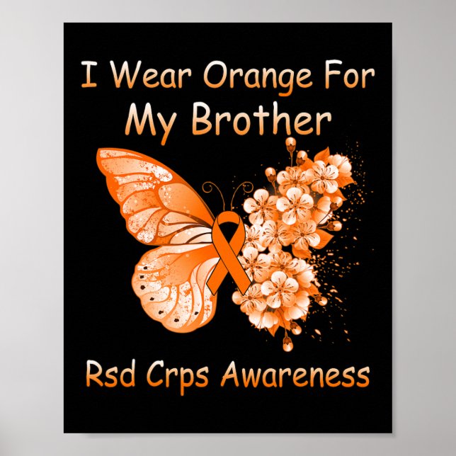 Póster Mariposa Que Uso Naranja Para Mi Hermano Rsd Crps  (Frente)