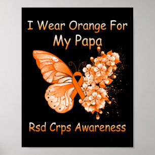 Póster Mariposa Que Uso Naranja Para Mi Papá Rsd Crps Con