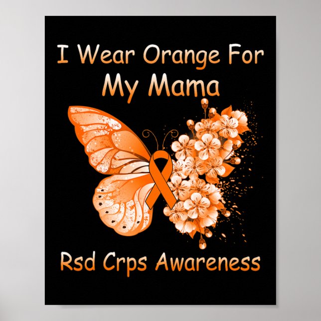Póster Mariposa Que Uso Naranja Para Mis Crps De Mama Rsd (Frente)
