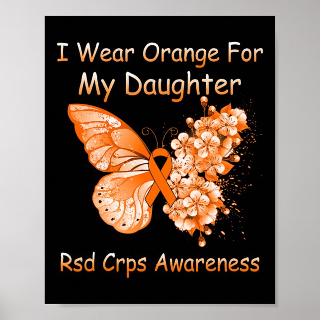 Póster Mariposa Que Uso Naranja Para Mis Hijas Rsd Crps A (Frente)