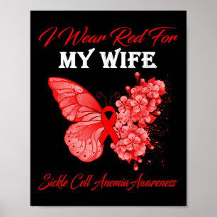 Póster Mariposa Que Uso Rojo Para Mi Esposa Célula Anémic
