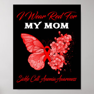 Póster Mariposa Que Uso Rojo Para Mi Mamá Anemia De Célul