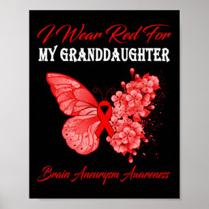 Póster Mariposa Que Uso Rojo Para Mi Nieta Brair Y