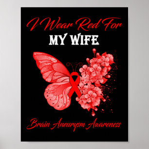 Póster Mariposa Que Uso Rojo Por Mi Esposa Aneurysmo Cere