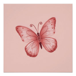 Póster  Mariposa Rosa Caprichosa 