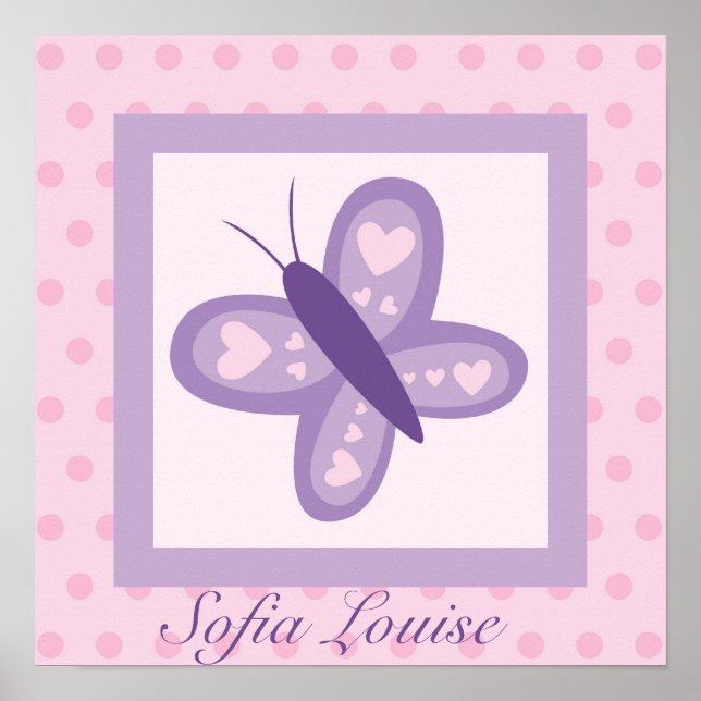 Póster Mariposa Rosa y Púrpura (Frente)