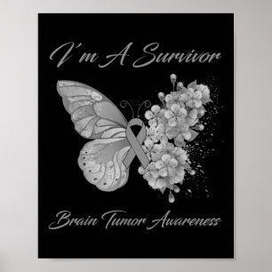 Póster Mariposa soy superviviente conciencia de los tumor