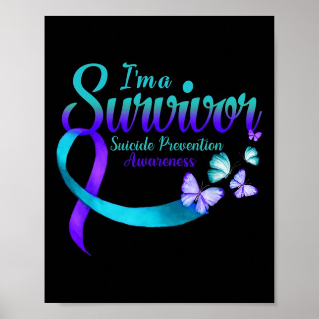 Póster Mariposa soy un sobreviviente de la prevención del (Frente)